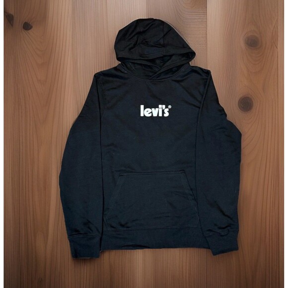 Levi's Other - Levi’s Hoodie Sweatshirt Pullover Hoodie Black White Spellout Youth Size XL NWT